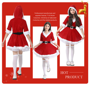 Disfraz de Navidad, Ropa Infantil de <span class=keywords><strong>Boutique</strong></span>, Vestidos Navideños para Niñas, Vestido Rojo de Santa Claus - Product Image 6