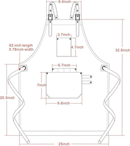 Black Polyamide <b>Waterproof</b> <b>Work</b> Apron Leather Pockets Needle Detection Adjustable Strap Unisex Dust Proof Tool Holders-HARAZ - Product Image 6