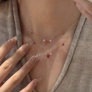 Collar de Plata de Ley S925 con Colgante de Diamante Redondo Vintage, Cadena de Clavícula, Diamante Rosa, Accesorio de Moda - Product Image 2