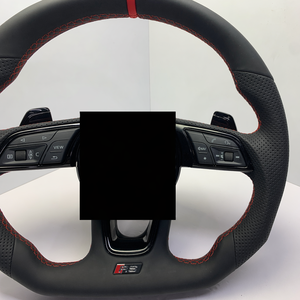 Volant de voiture personnalisé pour <span class=keywords><strong>Audi</strong></span> A3 A4 A5 A6 A7 S3 S4 S5 S6 <span class=keywords><strong>S7</strong></span> RS3 RS4 RS5 RS6 RS7 Q3 Q5 Q7 Q8 avec surpiqûres rouges et palettes de commande - Product Image 5