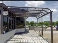 Auvent de garage en polycarbonate avec structure en aluminium, à commande manuelle, pour balcon, protection solaire et résistance à l'eau