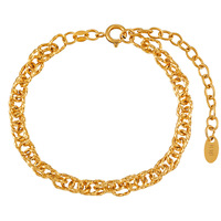 Bracelet tendance en acier inoxydable avec boucle en O, chaîne à motifs, double boucle torsadée, fleur, bijoux en acier titane