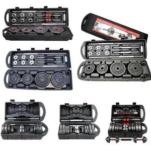 Ensemble <span class=keywords><strong>d</strong></span>'<span class=keywords><strong>haltères</strong></span> et de barres réglables peints, 15-55 kg, noirs, avec plaques de poids et boîte en plastique, pour l'entraînement de force - Product Image 2