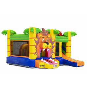 Liên Minh Thương mại ngoài trời sư tử bơm hơi <span class=keywords><strong>bouncy</strong></span> lâu đài nhảy nhà kết hợp với trượt - Product Image 1