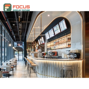 Vitrina Moderna para Café con Frente de Vidrio Templado, Área de Exhibición de Granos de Café, Vitrina para Cafetería - Product Image 5