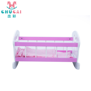 Mini lit à bascule en <span class=keywords><strong>bois</strong></span> pour <span class=keywords><strong>poupée</strong></span>, jeu d'imitation, pour bébés, offre spéciale, - Product Image 4