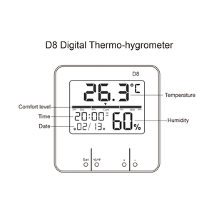 Hot Bán Phong Cách Châu Âu Kỹ Thuật Số Thermohygrometer Độ Chính Xác Cao Trong Nhà Nhiệt Độ Độ Ẩm <span class=keywords><strong>Meter</strong></span> Với Đồng Hồ Ngày Đối Với Trang Chủ - Product Image 6