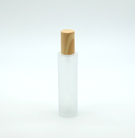 Botol Kaca Buram 20ml dengan Pompa Lotion atau Mist serta Tutup Plastik Motif Kayu Water Transfer