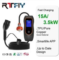 Pengisi Daya EV Portabel Desain Baru 15A Tipe 2 Dengan Steker Australia 3.5kW Pengisian Mobil Listrik dengan Warna Hitam untuk Penggunaan di Rumah Berperingkat IP55