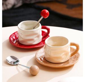 Nouveaux produits phares : Tasses en céramique crème avec logo, jolies tasses de voyage en céramique, tasses en céramique rustiques en gros - Product Image 2