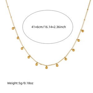 Stainless Steel Ball Chain Necklace Minimalist Design Fashion Jewelry For Women Yiwu Origin N2797 - Product Image 3