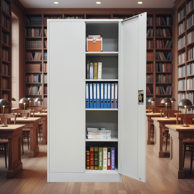 Modern Movable Steel Office Filing Cabinet with Metal Storage and 2 Doors