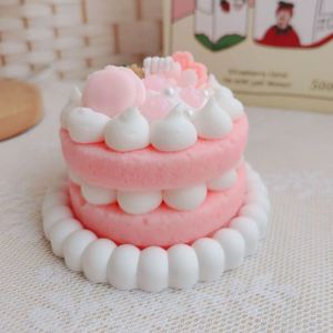 2026 New Desgin Handmade <b>Large</b> 2 Tier Cake Red Chocolate Cookies Sakura Fruit Scented Cake <b>Candles</b> for Luxury Gifts Decoration - Product Image 2