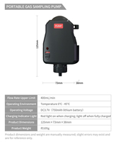 Pompe d'échantillonnage de gaz portable OEM personnalisable avec écran LCD numérique, pompe externe intelligente antidéflagrante, batterie au lithium pour tous les gaz