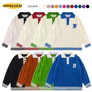 Herren-Jugendlicher Custom Strickwaren Polokragen Frühling und Herbst Langarm Strickpullover Jacquard-Buchstaben Polo-Pullover für Herren - Product Image 4