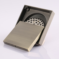HIDEEP – Drain de douche carré moderne de 4 pouces avec couvercle en laiton anti-odeur, installation et nettoyage faciles