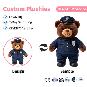 Ours en peluche personnalisé OEM en gros, ours en peluche de la police en uniforme pour la promotion de la communauté des forces de l'ordre, cadeau - Product Image 1