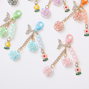 Mengda Ins Japanese Rose Flower Resin Camellia Alloy <strong>Door</strong> <strong>Knob</strong> <strong>Car</strong> Keychain USB Flash Drive Pendant - Product Image 5