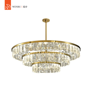 Round Tiered <b>Crystal</b> Lamps Luxury <b>Chandelier</b> Natural Quartz <b>Crystal</b> <b>Chandelier</b> for Villa - Product Image 1