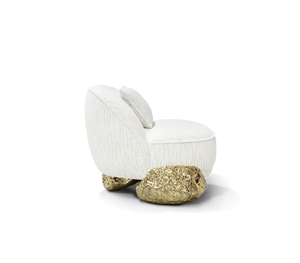 Sillón Tapizado de Lujo para Sala de Estar, Mueble de Diseño Personalizado, Silla de Descanso con Detalles en Latón, Asiento para Recepción de Hotel, Villa o Vestíbulo - Product Image 2