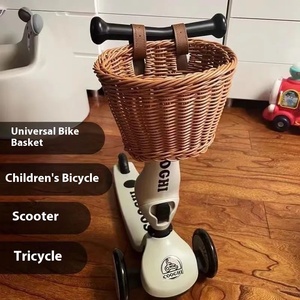 Cesta de almacenamiento de gran capacidad Retro Universal para niños y <span class=keywords><strong>bicicleta</strong></span> eléctrica Scooter bolsa colgante de ratán - Product Image 4