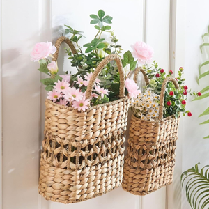 ชุดตะกร้าแขวนธรรมชาติ2ใบตะกร้าสานมือผักตบชวาสานสำหรับเก็บของเล่นในบ้านผู้ผลิตเวียดนาม - Product Image 1