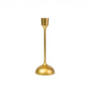 Support de bougie en métal doré, grand porte-bougie décoratif pour centre de table, idéal pour la maison, le salon ou la salle à manger - Product Image 1