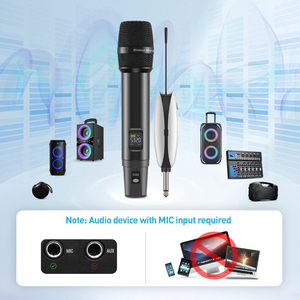 Popular 2-Channel Karaoke <b>Wireless</b> Microphone Rechargeable UHF Mini <b>Receiver</b> for Church Party Singing Speeches - Product Image 6