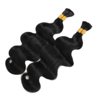 Cheveux Humains Bruts en Vrac 12A en Gros pour Tresses, Cheveux Ondulés en Vrac, Tressage Boho, Cheveux Humains Double Drawn Sans Trame
