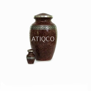 ATIQCO Latest Modern Design Solid Brass Metal Cremation Urn Stylish Iron Pink Metal <b>Jar</b> Cylindrical Handmade Hot Selling for - Product Image 5