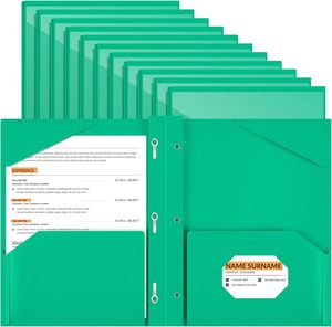 Thư mục tệp nhựa có khe cắm thẻ và vòi, được sử dụng cho đồ dùng văn phòng trường học, có thể chấp nhận các dấu hiệu tùy chỉnh. - Product Image 1