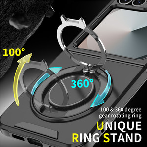 Support magnétique rotatif à <span class=keywords><strong>360</strong></span>° pour coques de téléphone <span class=keywords><strong>Samsung</strong></span> Z Flip 7 FE/7 6 Fold en TPU+PC antichoc avec protection d'appareil photo - Product Image 4