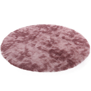 Alfombra Redonda Shengxi con Diseño Tie Dye, Moderna, Lavable, para Sala de Estar o Dormitorio, con Patrón Abstracto, de Pelo Largo y Terciopelo - Product Image 5