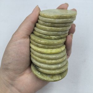 Polished Green Jadeite Slices Xiuyan Jade Under Eye Patches For Eyelash Extensions And Facial <b>Care</b> 15mm Round Sheets - Product Image 2