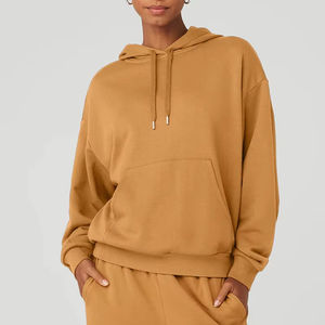 Impresión de logotipo de manga larga Sudadera con capucha Lisa Ropa deportiva Sudaderas Mujer Sudadera con capucha - Product Image 4