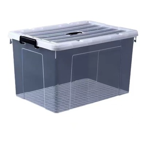 Hộp đựng đồ gia dụng chất lượng cao bằng nhựa có nắp, thùng đựng đồ nhựa trong suốt lớn có khóa cài, có thể xếp chồng JC2021 - Product Image 1