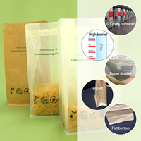 Sacs de sécurité verticaux à poignée gilet en plastique compostable de haute qualité pour aliments et snacks, avec impression par gravure