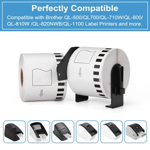 Liên tục nhiệt giấy vận chuyển nhãn CuộN 62 Mét x 30.48m tương thích Nhãn anh <span class=keywords><strong>DK</strong></span> 22205 Maker Tape với QL máy in nhãn - Product Image 3
