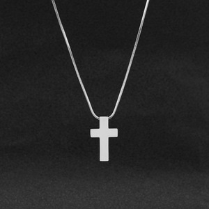 2026 New Simple Niche Design <b>Titanium</b> Steel Cross Pendant Necklace Silver Plated Unisex's Necklaces Wholesale Jewelry Trendy - Product Image 5