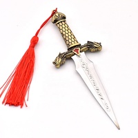 Haute qualité Dragon poignard métal alliage de Zinc couteaux modèle avec gland Mini épée modèle jouet pour bouteille ou ouvre-boîte outil