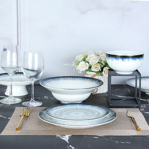 Veweet — <span class=keywords><strong>Service</strong></span> de table en porcelaine, ensemble d'<span class=keywords><strong>assiettes</strong></span> de qualité supérieure <span class=keywords><strong>36</strong></span> <span class=keywords><strong>pièces</strong></span>, moderne, <span class=keywords><strong>Service</strong></span> de crocheter bleu blanc, en céramique, vaisselle pour 6 personnes - Product Image 6