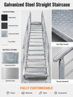 Escalier droit en acier galvanisé sur mesure |   Échelle d'évacuation robuste pour plateforme extérieure certifiée CE