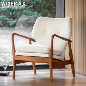WISEMAX FURNITURE Hot Sale Modern Relax Leisure High Back Lazy <strong>Chair</strong> Accent Wood <strong>Arm</strong> <strong>Single</strong> Lounge <strong>Chair</strong> for Living Room - Product Image 1