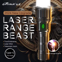 Lampe torche tactique Foxhawk G30 à LED blanche, zoomable, longue portée, avec une portée de faisceau de 1000 m, étanche IP66, à tenir à la main