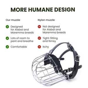 Bozal de Hierro Resistente para Perros - Anti-Mordidas y Anti-Ingestión Accidental para Rottweiler/Bulldog Francés/<span class=keywords><strong>Cane</strong></span> <span class=keywords><strong>Corso</strong></span> y Perros Grandes/Medianos - Product Image 4