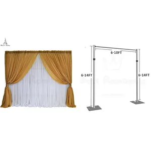 Tubo de fondo y cortina para eventos de boda, poste de aluminio ajustable portátil para marco de fondo de boda, 6 pies-14 pies, alta calidad