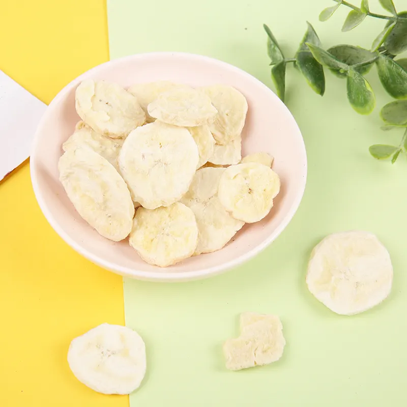 Guoyue makanan ringan Vegan sehat alami dadu potong pisang tersublimasi bubuk beku buah lyophilized pisang kering