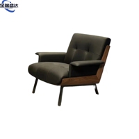 Fauteuil d'appoint en cuir italien de qualité supérieure JRSD, fauteuil à dossier haut moderne pour la maison/le bureau/l'hôtel