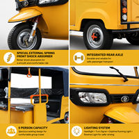 Tuk Tuk Eléctrico de 1500W con Cabina Abierta Lateral para Servicio de Taxi Urbano y Transporte de Pasajeros Turísticos