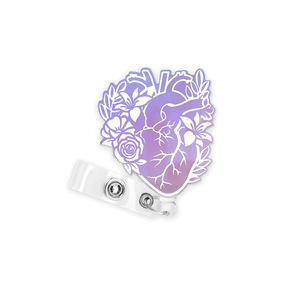 Nouveau porte-badge rétractable en acrylique bleu effet miroir, avec clip crocodile rotatif et boucle à tirage facile, en forme de crâne, en stock - Product Image 5